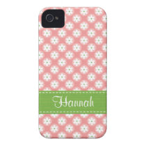Preppy Pink and Green Daisy iPhone 4 Case Cover
