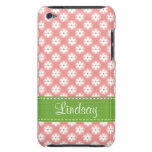 Preppy Pink and Green Daisy iPod Touch Case