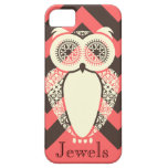 Preppy Pink Chevron Hoot Owl Customize iPhone 5 Case