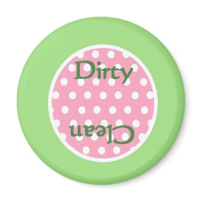 Preppy Pink & Green Clean/Dirty Dishwasher Magnet