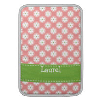 Preppy Pink Green Daisy Macbook Air Sleeve 13 / 11 at Zazzle