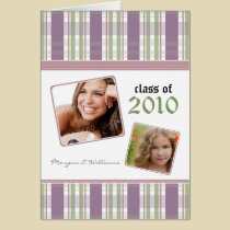 Preppy Plaid Custom Graduation Announcement: lilac cards
