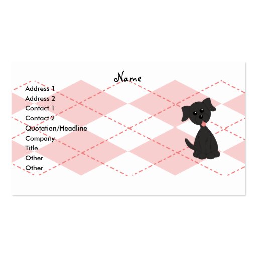 Preppy Puppy Business Card Template (front side)