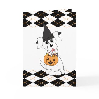 Preppy Puppy Halloween card