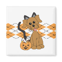 Preppy Puppy Halloween magnets