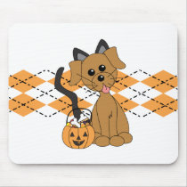 Preppy Puppy Halloween mousepads