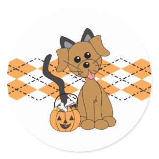 Preppy Puppy Halloween sticker