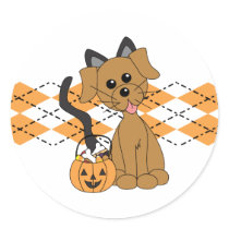 Preppy Puppy Halloween stickers
