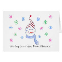 Preppy Snowman Christmas Holiday Card