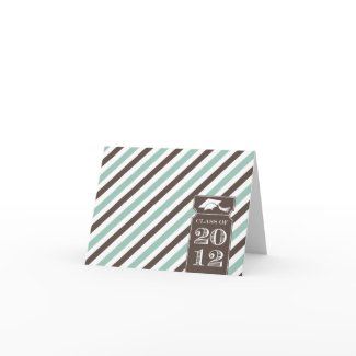 Preppy Striped Class of 2011 Note Card card