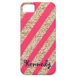 Preppy Stripes in Gold Glitter