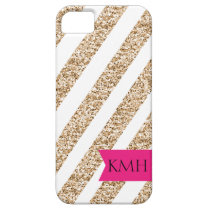 Preppy Stripes in Gold Glitter casemate cases
