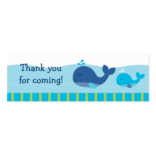 Preppy Whale Goodie Bag Tags Gift Tags Business Card Template (front side)