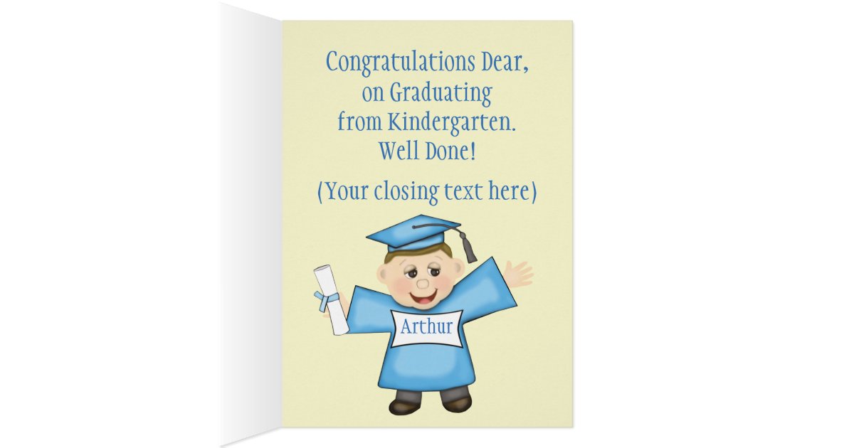 Preschool / Kindergarten Boy Graduation Card | Zazzle