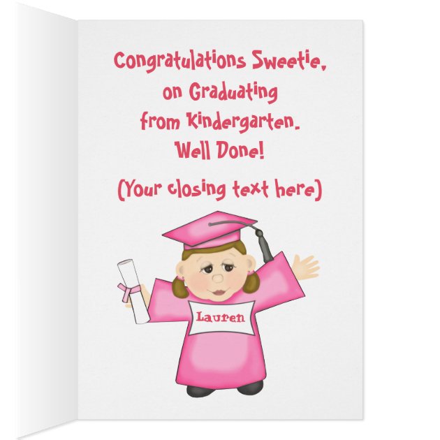 Preschool Kindergarten Girl Graduation Card Zazzle