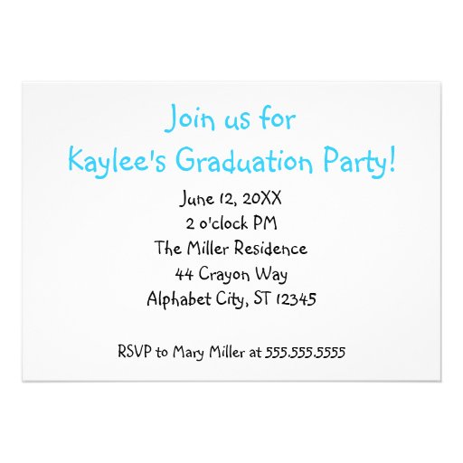 Preschool Kindergarten Graduation Colored Pencils Personalized Announcement