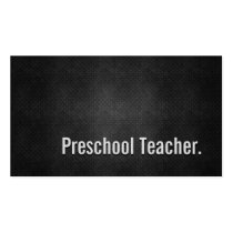 Preschool Teacher Cool Black Metal Simplicity Business Cards