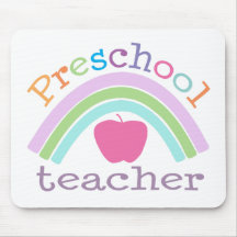 Preschool Teacher Rainbow Mouse Pads
