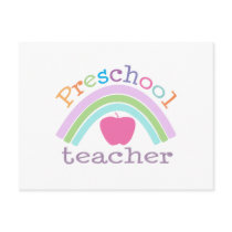 Preschool Teacher Rainbow postcards
