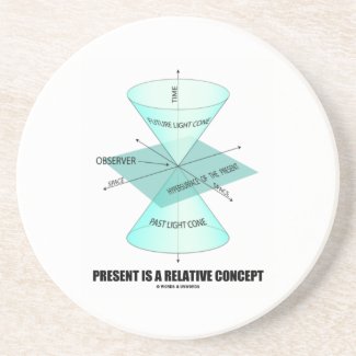 Present Is A Relative Concept (Light Cone Physics) Coaster