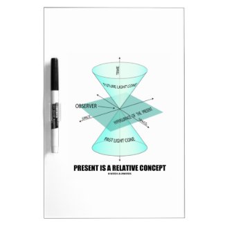 Present Is A Relative Concept (Light Cone Physics) Dry Erase Board