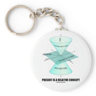 Present Is A Relative Concept (Light Cone Physics) Key Chain