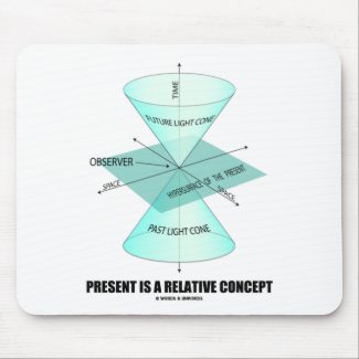 Present Is A Relative Concept (Light Cone Physics) Mousepad