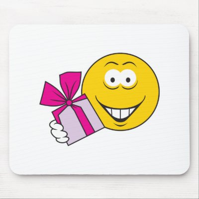 Present Smiley Face Mouse Pads by doonidesigns