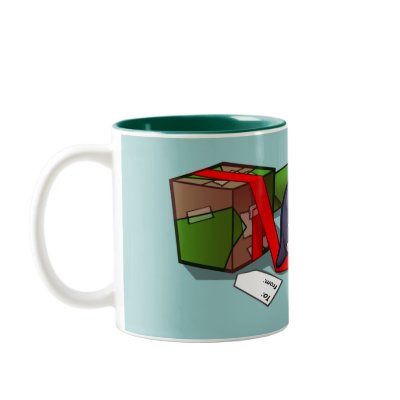 Present-Wrapping Penguin Mug by Narugi