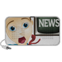 Presentador chocado de las noticias de la TV Mini Altavoz