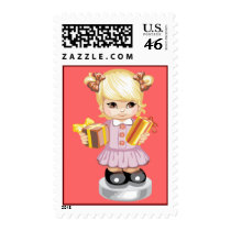 Presents girl stamp