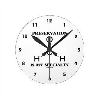 Preservation Is My Specialty Formaldehyde Molecule Round Clock