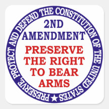 Preserve The Right to Bear Arms ( 2nd Amendment ) Square Sticker