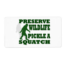 Preserve wildlife pickle a squatch labels