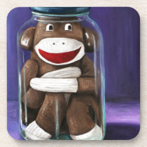 Preserving Childhood with Sock Monkey cork coasters