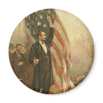 President Abraham Lincoln Under the American Flag Magnet