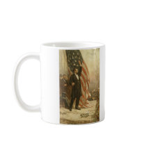 President Abraham Lincoln Under the American Flag Coffee Mugs