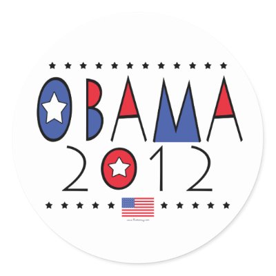 President Barack Obama 2012 Gear Round Stickers