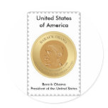 PRESIDENT BARACK OBAMA ALMOST A STAMP. STICKERS