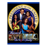 PRESIDENT BARACK OBAMA AND FAMILY POST CARD