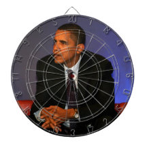 President Barack Obama Bullseye Dartboard With Darts