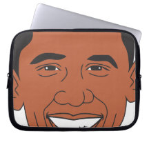 President Barack Obama Cartoon Face Computer Sleeves