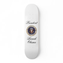 President Barack Obama skateboards