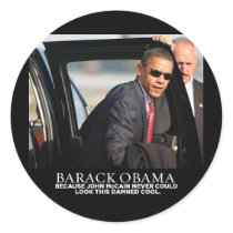 PRESIDENT BARACK OBAMA ROUND STICKER