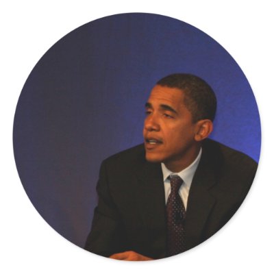 President Barack Obama Round Stickers by pantavila