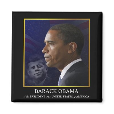 President Barack Obama with JFK - Magnet by inauguration_2009