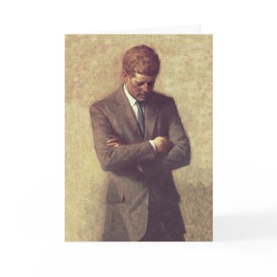 President John F Kennedy Official Portrait Greeting Card by KahunaLuna