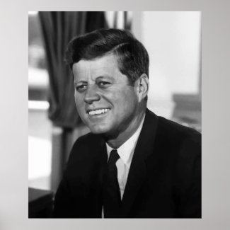 President Kennedy In Black And White print