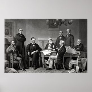 President Lincoln and His Cabinet print