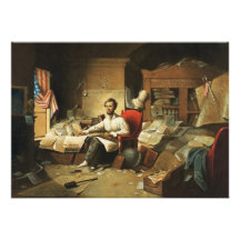President Lincoln Writing Proclamation of Freedom Custom Invites